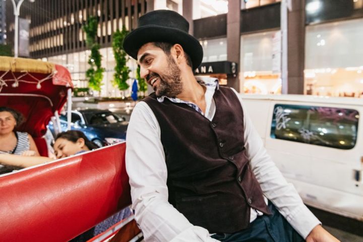 a man sitting in a car