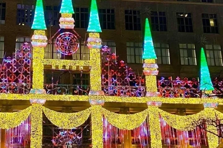 a close up of a building