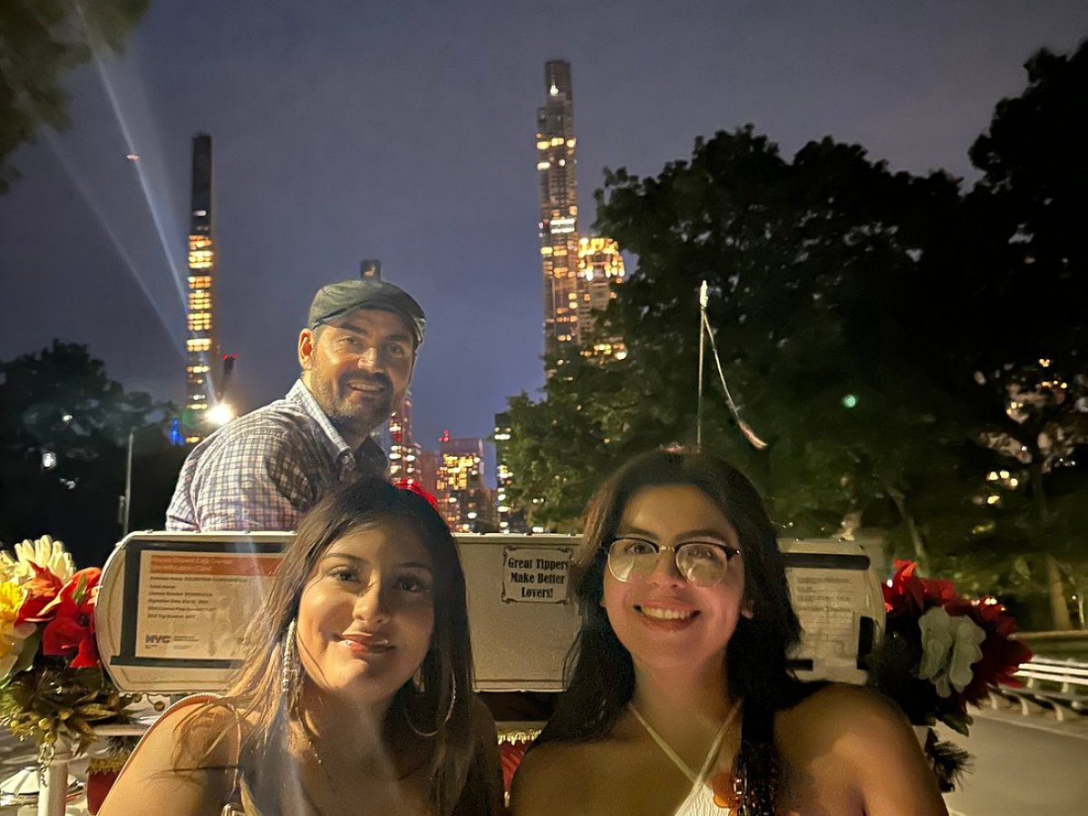 a couple of people posing for the camera